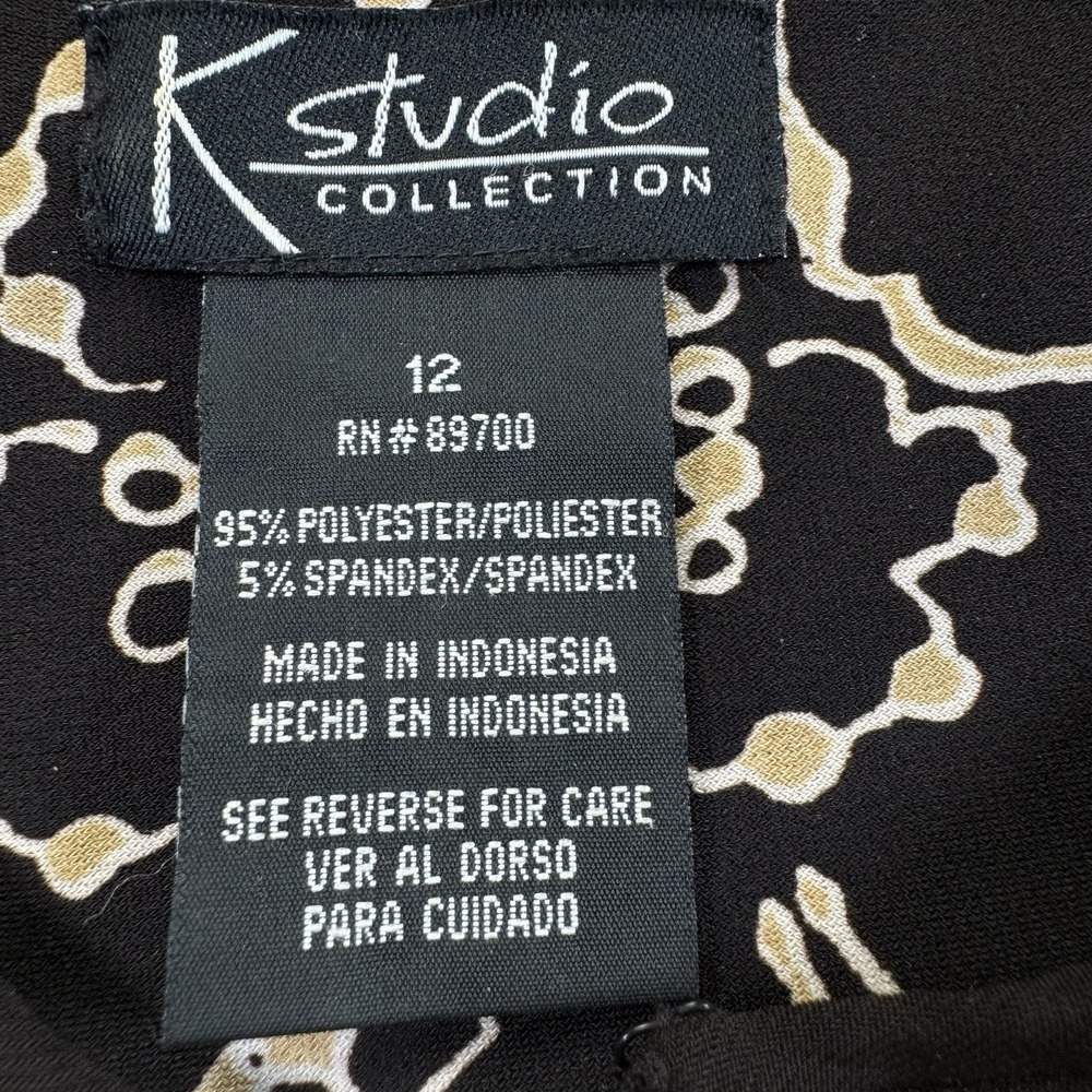 K Studio Women's Open front Multi Design 3/4 Sleeve Cardigan Size 12 - Picture 2 of 8